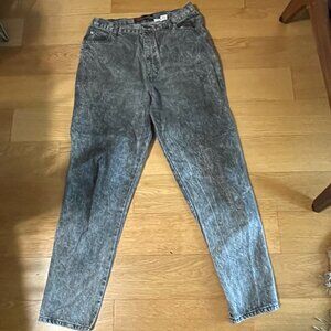 Vintage 70's SASSON High Rise Black Acid Wash Jeans Size 31X 29